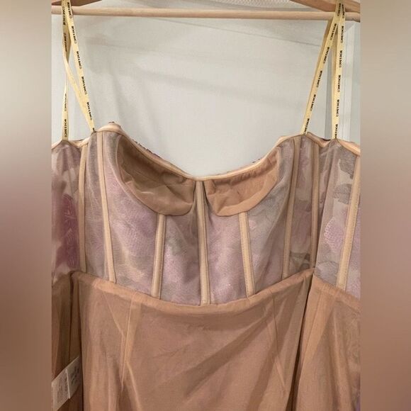 NWOT BRONX AND BANCO Dahlia Strapless Floral-Embroidered Sequin Wedding Gown - Picture 14 of 16